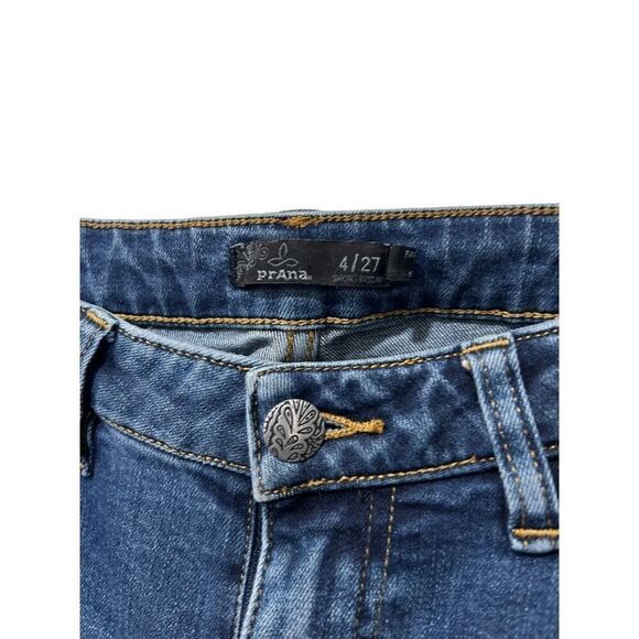 Prana Organic Cotton Button & Zip Fly Five Pocket Denim Jeans Blue Size 4/27 - Picture 4 of 11